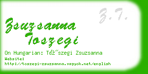 zsuzsanna toszegi business card